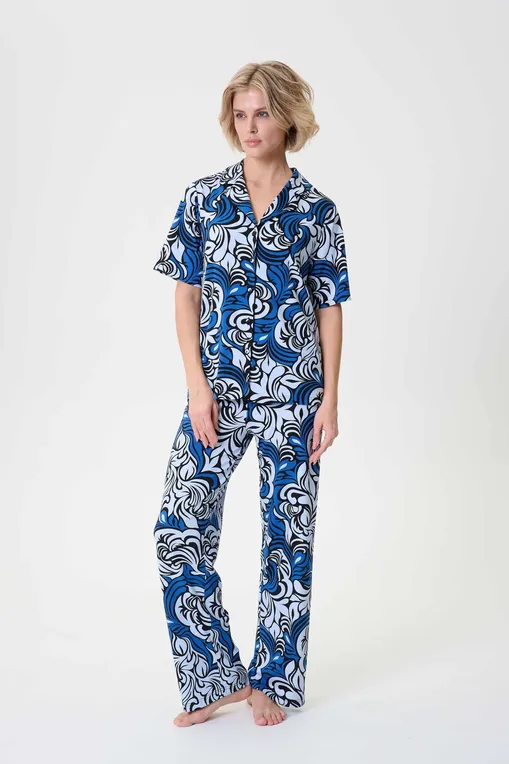 Брюки домашние Petit Pas 101171 blue print