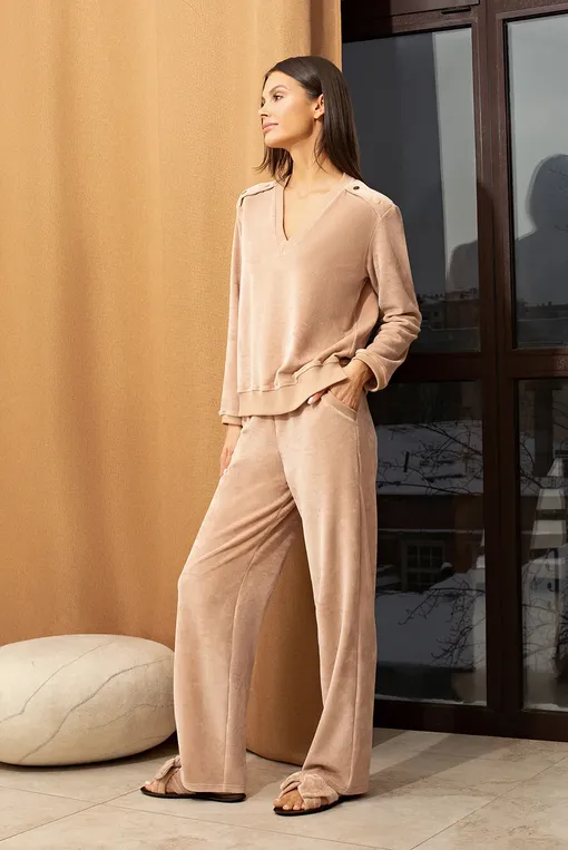 Брюки домашние Petit Pas VEL006 beige