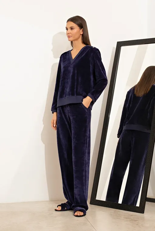 Брюки домашние Petit Pas VEL006 blue