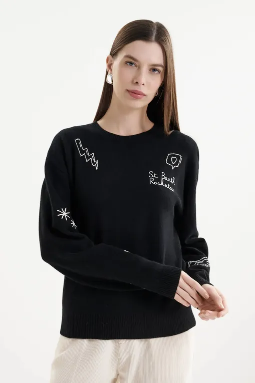 Джемперы Mc2 Saint Barth LOUISEWOOL DRAWN ROCKSTAR 00 EMB