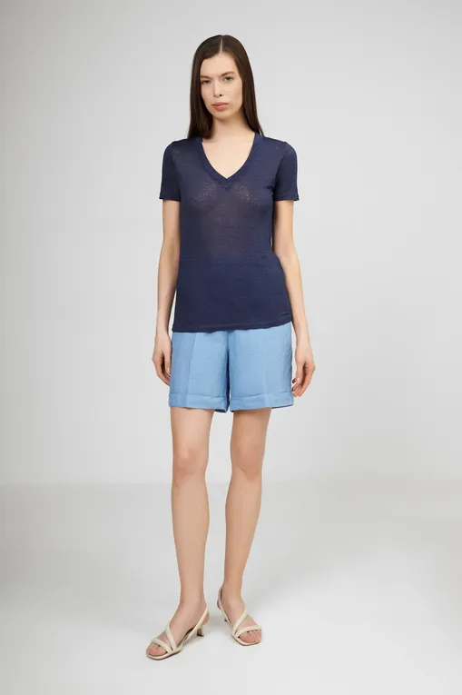 Футболки 120% Lino 32ALIW7665-000B568-S-00 S0025F NAVY BLUE FADE