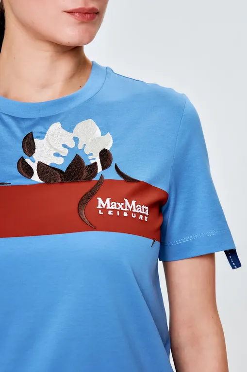 Футболки Max Mara Leisure OBLIQUA 241694110 024 SKY BLUE