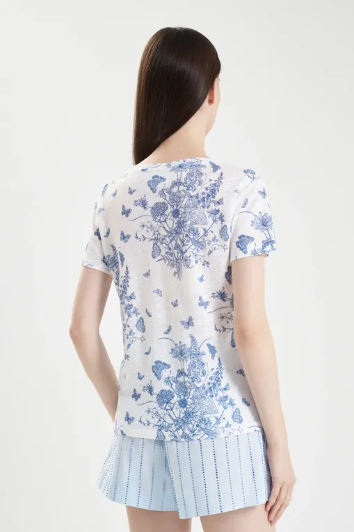 Футболки Mc2 Saint Barth ELOISE BUTTERFLY TOILE DE JOUY 01N EMB