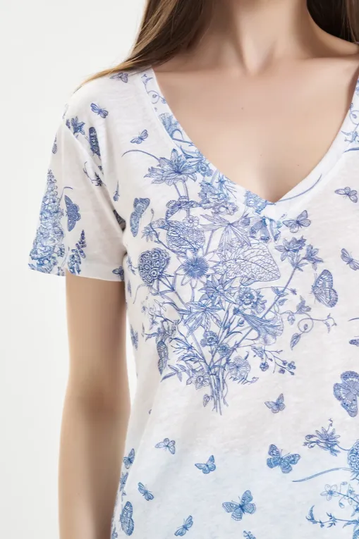 Футболки Mc2 Saint Barth ELOISE BUTTERFLY TOILE DE JOUY 01N EMB