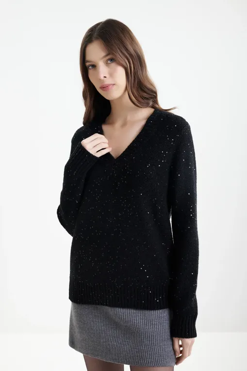 Джемперы Mc2 Saint Barth ELARAPAILLETTES 00 BLACK (00037I)