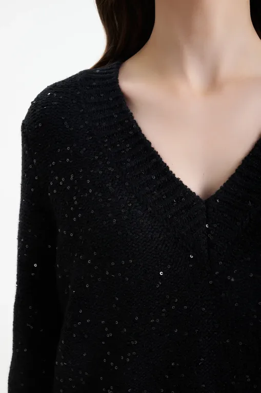 Джемперы Mc2 Saint Barth ELARAPAILLETTES 00 BLACK (00037I)