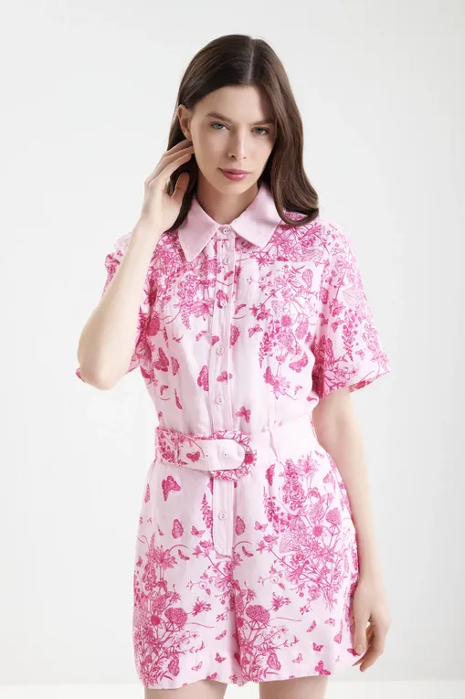 Комбинезоны Mc2 Saint Barth CAROLA LINEN H BUTTERFLY TOILE DE JOUY 21