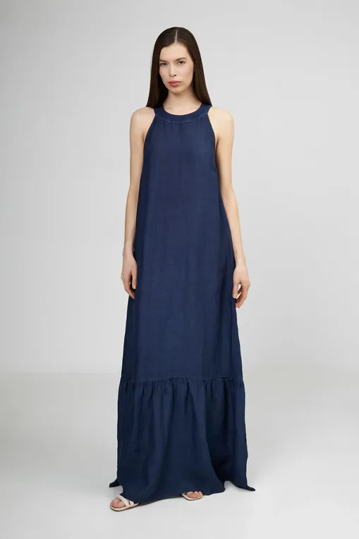 Платья 120% Lino 32ALIW40FV-0000115-S-00 S0025F NAVY BLUE FADE