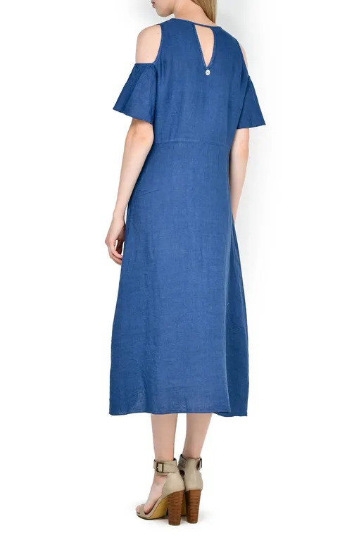 Платья домашние LaFabbricaDelLino 90358 160 Blu Polvere