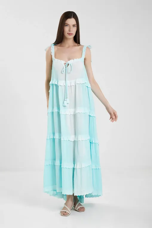 Платья LES NEOBOURGEOISES Puerto Rico long TURQUOISE