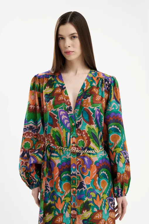 Платья домашние Marjolaine 3ATH2201 3143 IMP. VERT/JAUNE