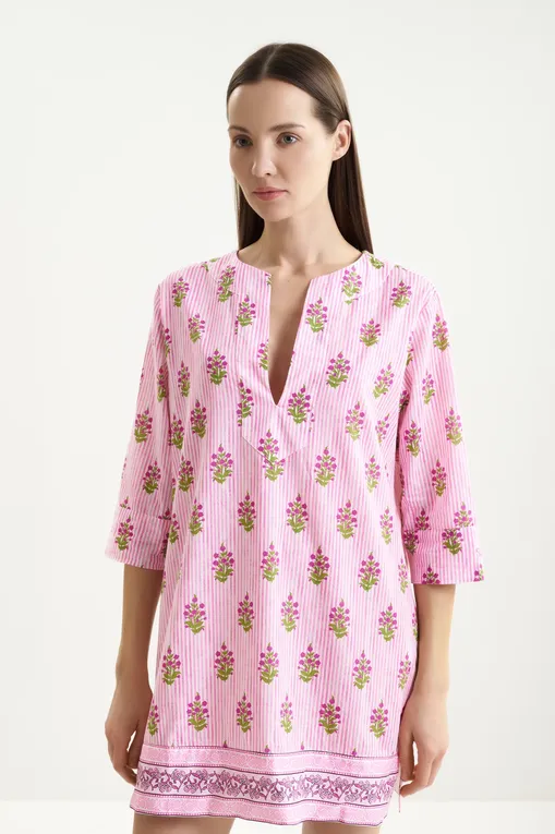 Платья Mc2 Saint Barth MACHA COTTON GOA FLORAL STRIPES S 21