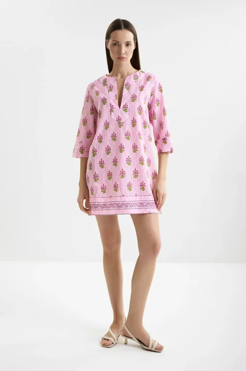 Платья Mc2 Saint Barth MACHA COTTON GOA FLORAL STRIPES S 21