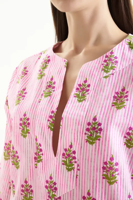 Платья Mc2 Saint Barth MACHA COTTON GOA FLORAL STRIPES S 21