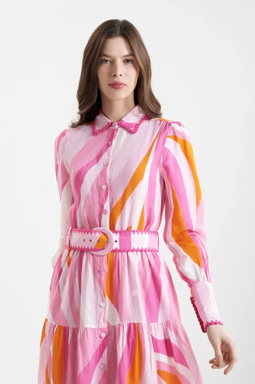 Платья Mc2 Saint Barth MARBELLA LINEN SHAPE WAVE 2381