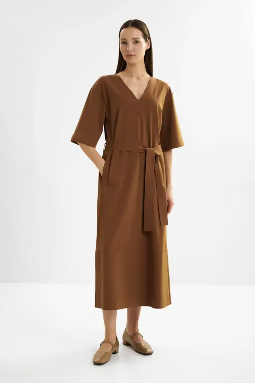 Платья MM by MaxMara ONAGRO 252662605 004 TOBACCO