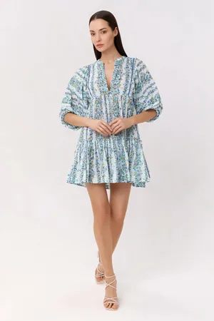 Poupette St Barth W4RS24N0WFB STRIPE BLUE WAVES FLOWERS