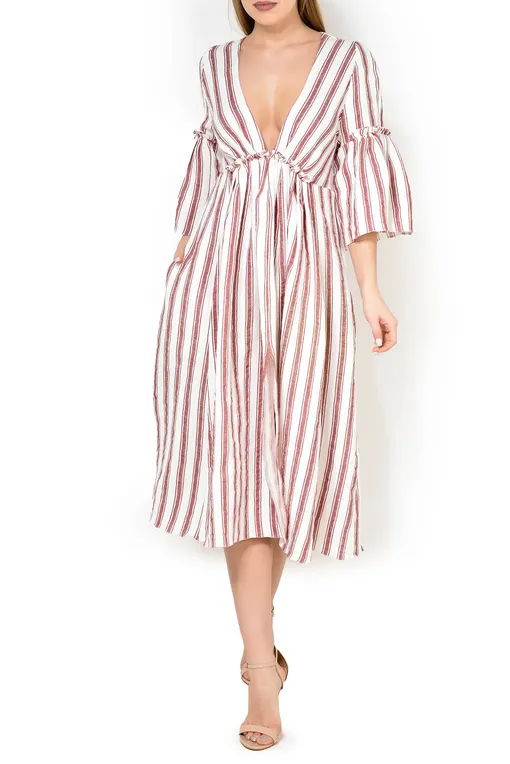 Платья Three Graces London TGLDR4004C BRICK SAUNTON STRIPE