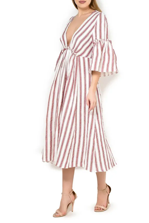 Платья Three Graces London TGLDR4004C BRICK SAUNTON STRIPE