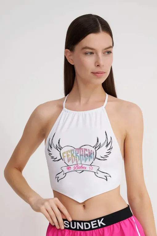Топы Chiara Ferragni A08014901 1001 Fantasy print White