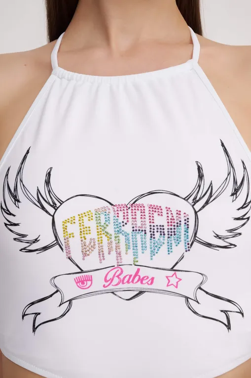 Топы Chiara Ferragni A08014901 1001 Fantasy print White