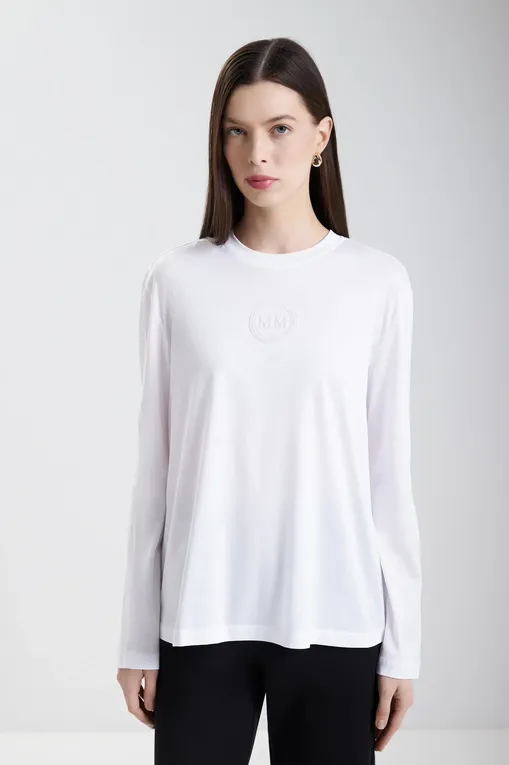 Лонгсливы MM by MaxMara SORRISO 252694606 001 OPTICAL WHITE