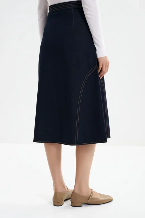 Юбки MM by MaxMara MMLRANE 261677102 003 MIDNIGHTBLUE