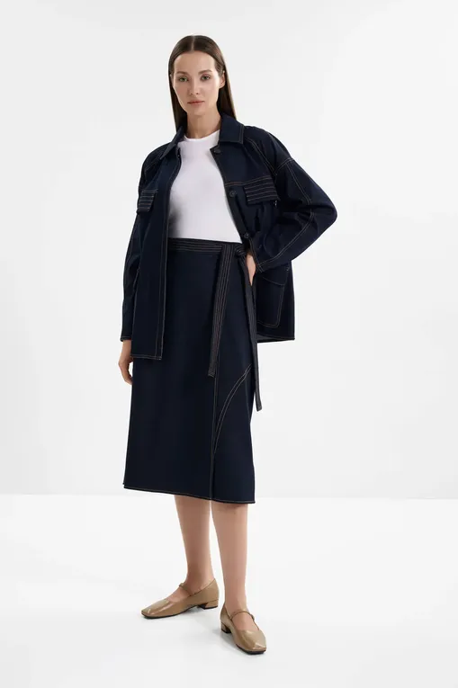 Юбки MM by MaxMara MMLRANE 261677102 003 MIDNIGHTBLUE
