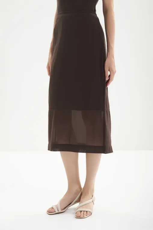 Юбки MM by MaxMara MMLTERZO 261677102 003 DARK BOWN
