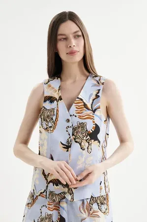 Las Surenas VEST173RT26 Bali Tiger Light Blue
