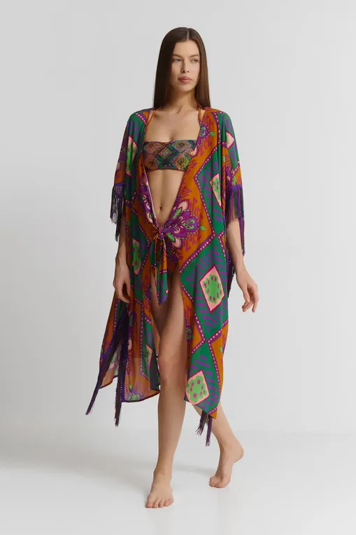 Туники Miss Bikini V5019D ROVI VIOLA ETNICO ROMBI