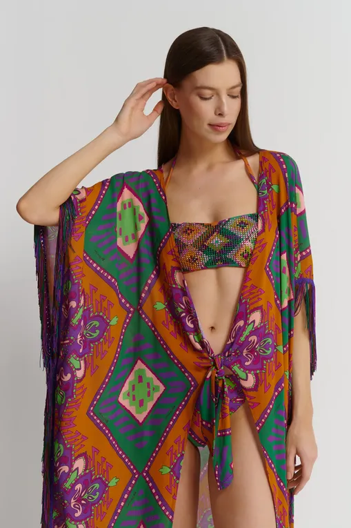 Туники Miss Bikini V5019D ROVI VIOLA ETNICO ROMBI