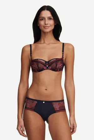 Chantelle C16Q40 0M8 Black flowers multicolor