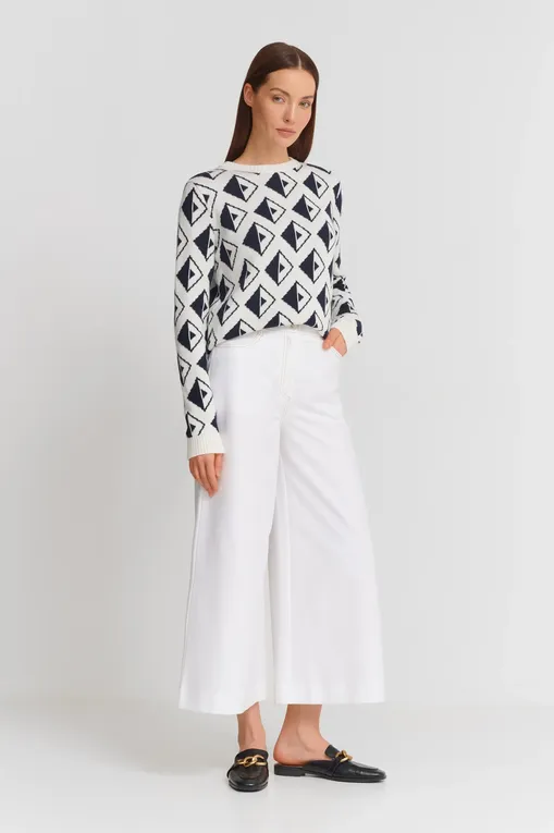 Брюки MM by MaxMara FAUSTO 251678103 001 OPTICAL WHITE