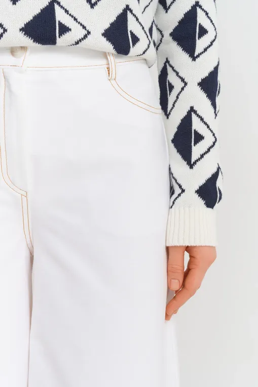 Брюки MM by MaxMara FAUSTO 251678103 001 OPTICAL WHITE